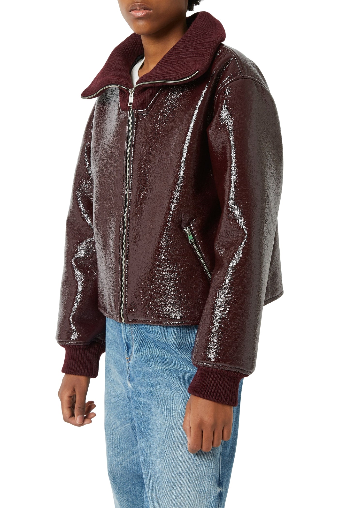 Manteau Jacob en vinyle - Cerise Noire