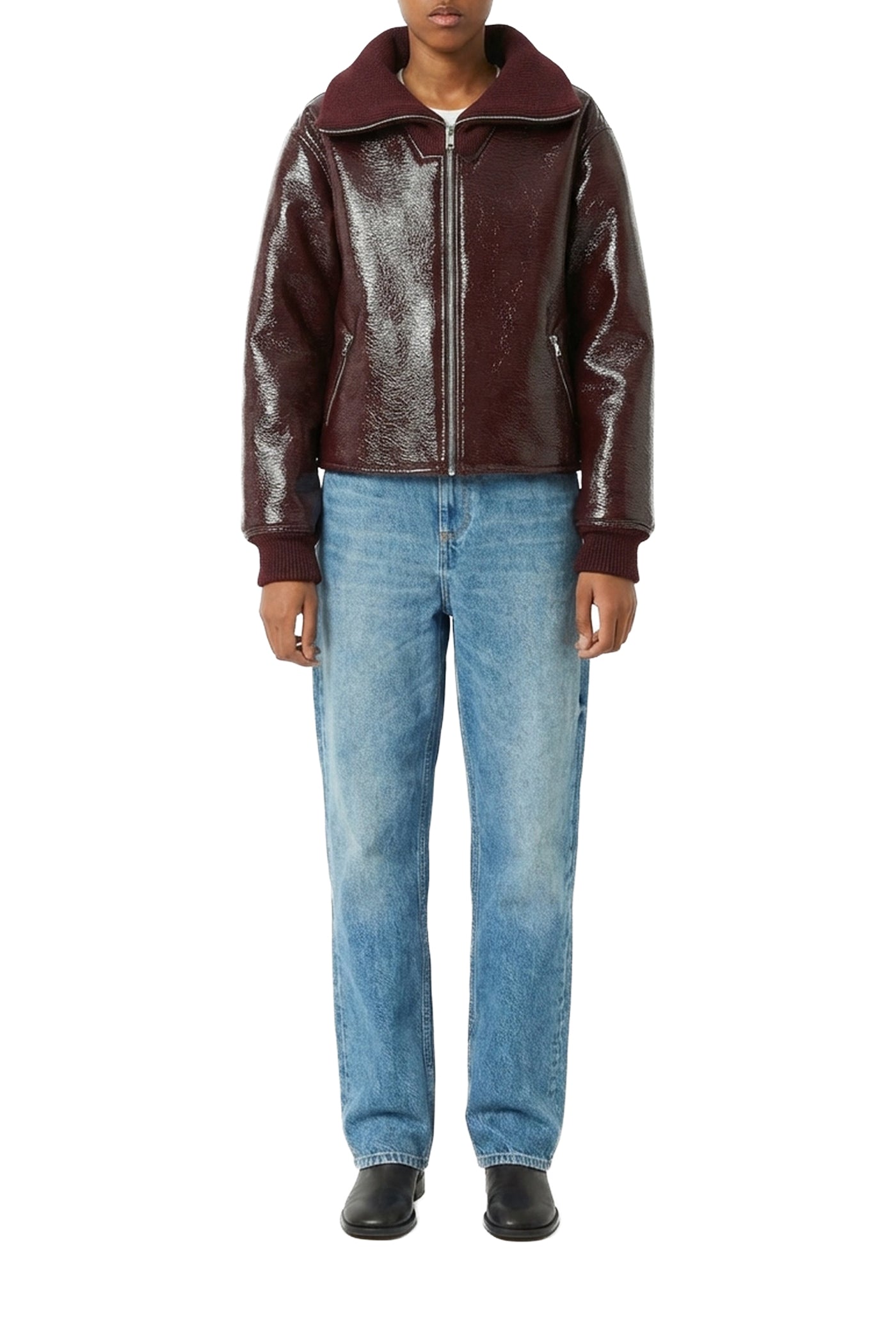 Manteau Jacob en vinyle - Cerise Noire