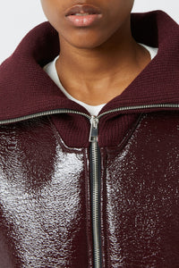 Manteau Jacob en vinyle - Cerise Noire
