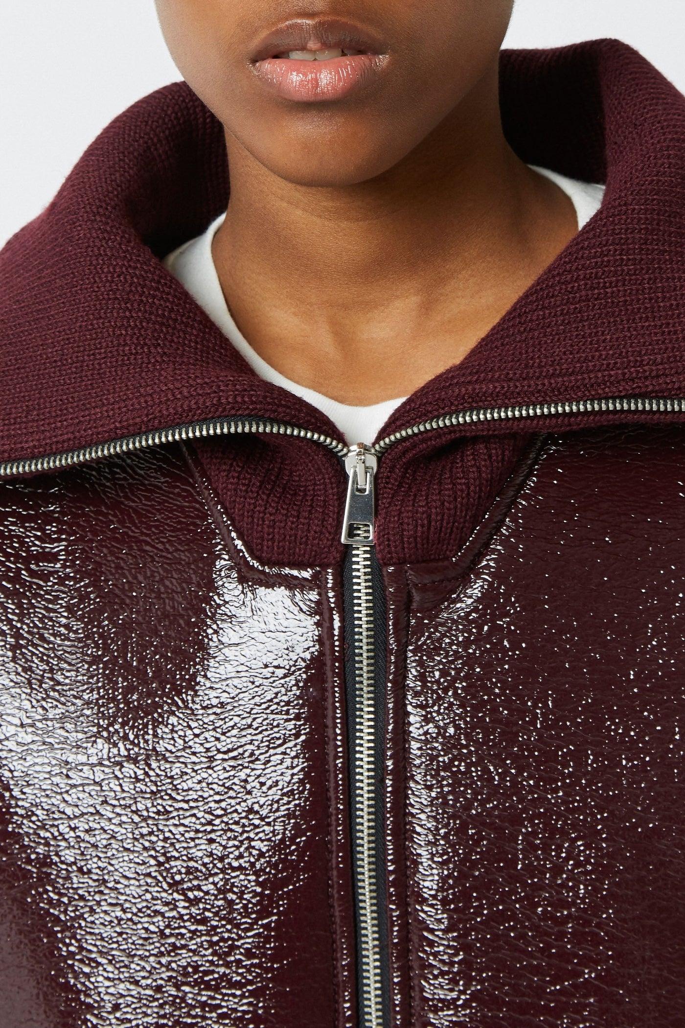 Manteau Jacob en vinyle - Cerise Noire