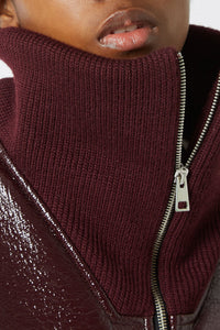 Manteau Jacob en vinyle - Cerise Noire