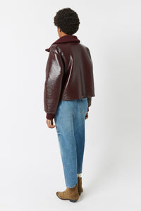 Manteau Jacob en vinyle - Cerise Noire