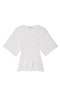 T-shirt smocké May ajusté - Blanc