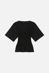 T-shirt smocké May ajusté - Charbon