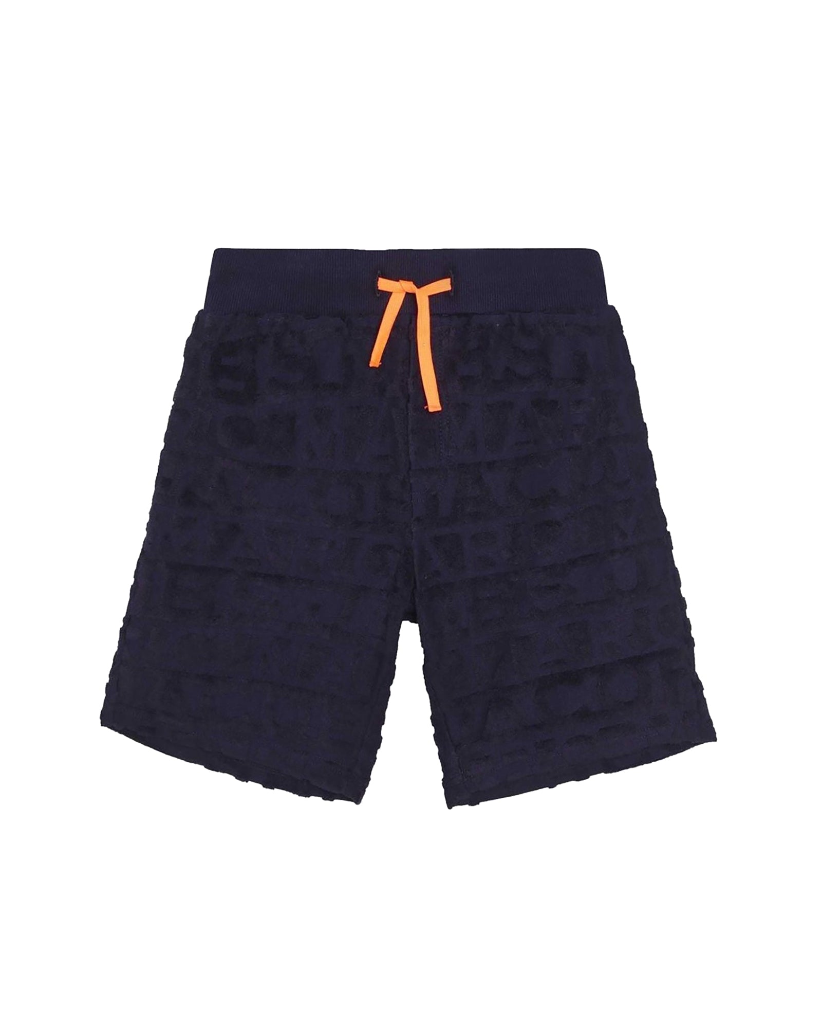 Jacquard terry jogging shorts with signature stripes - Dark blue