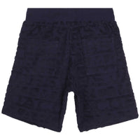 Jacquard terry jogging shorts with signature stripes - Dark blue