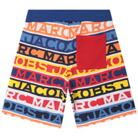 Cotton striped tracksuit shorts - Blue Red