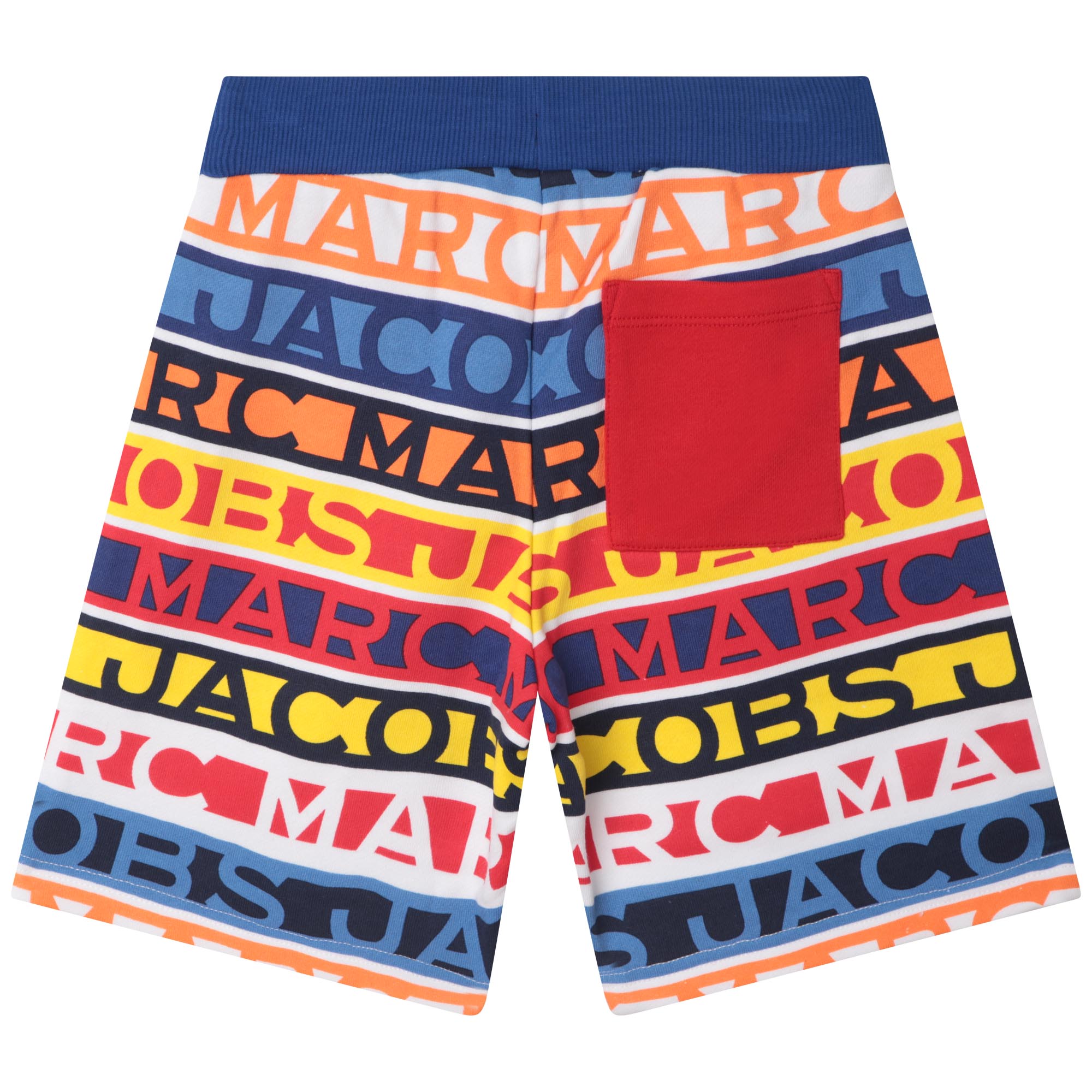 Cotton striped tracksuit shorts - Blue Red
