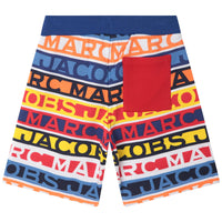 Bermuda de jogging imprimé rayures - Bleu rouge