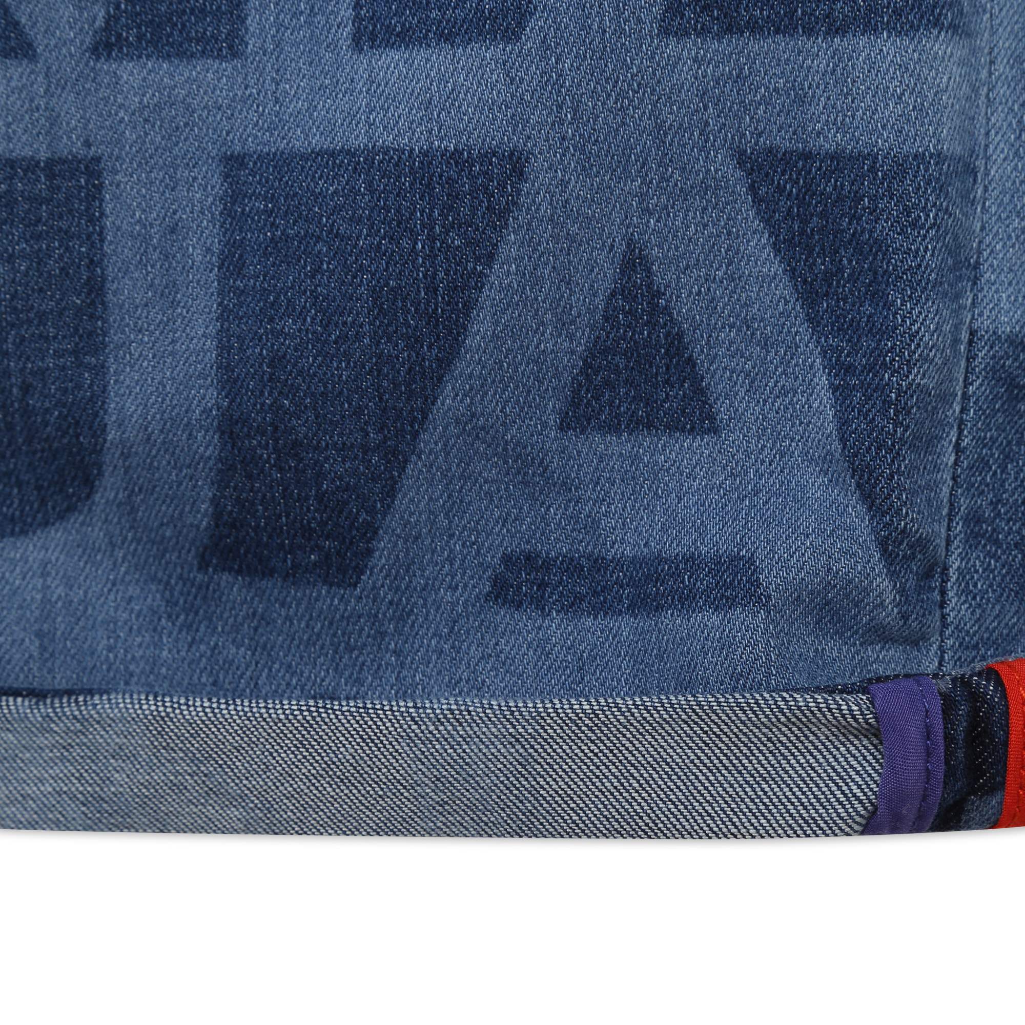 Pantalon 5 poches en denim avec motif rayures - Denim blue