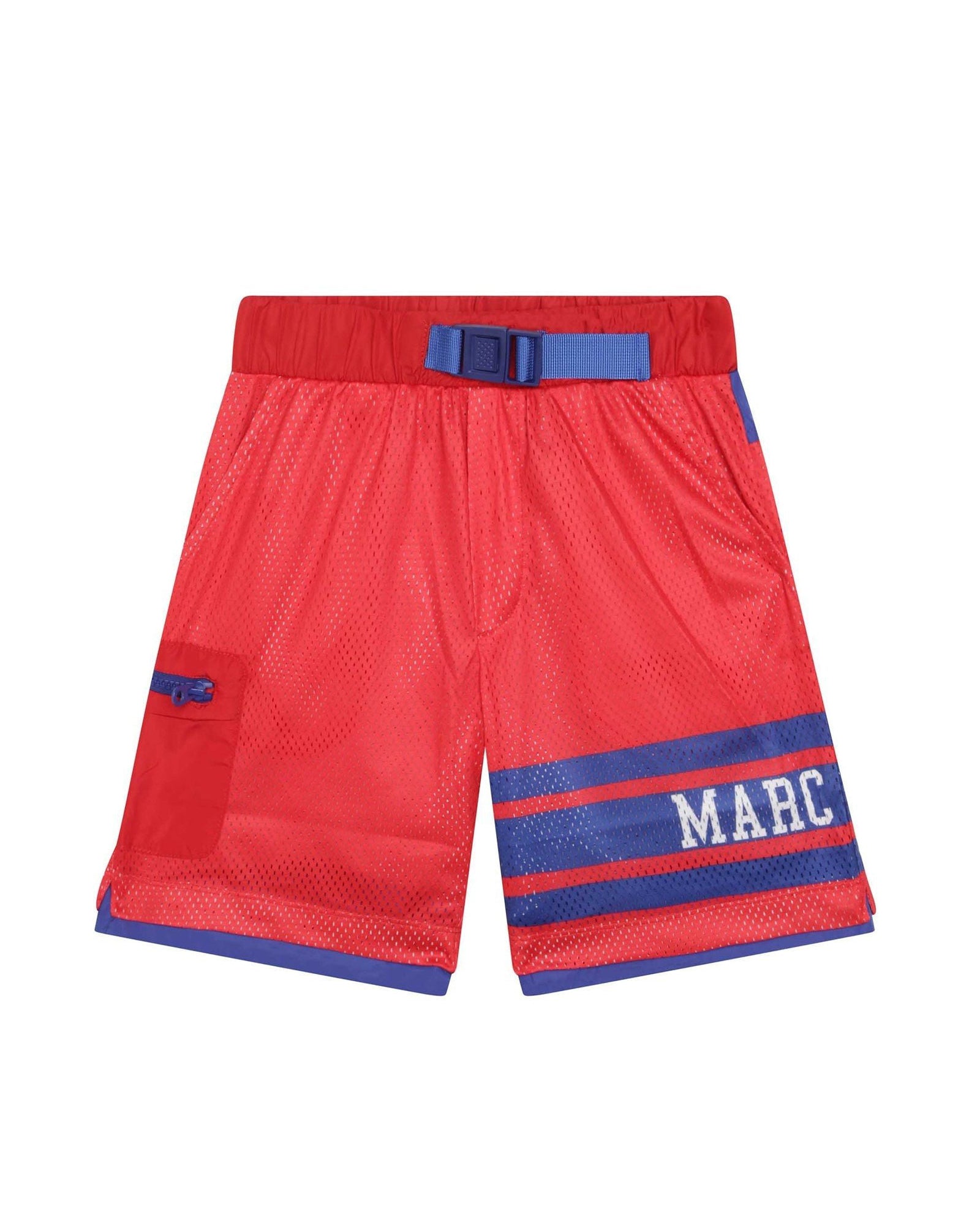 Bermuda de jogging bicolore en maille - New Red