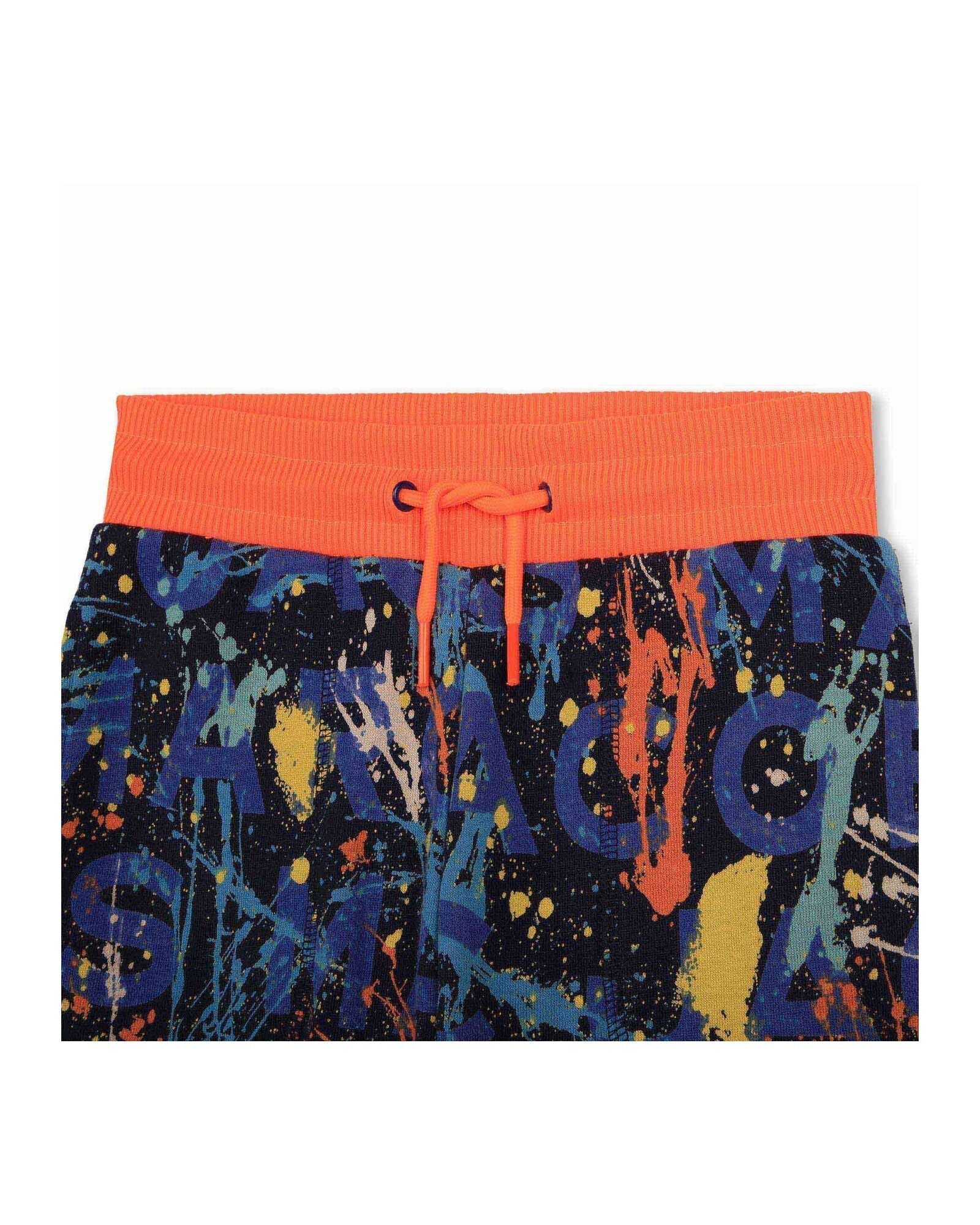 Cotton sweatpants - Blue Orange