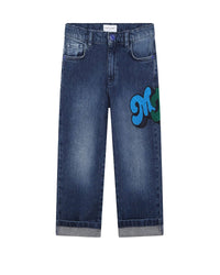 Pantalon denim en coton - Denim blue