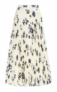 Ivory & Dark Navy / Jupe Eames en soie - Ivory & Dark Navy