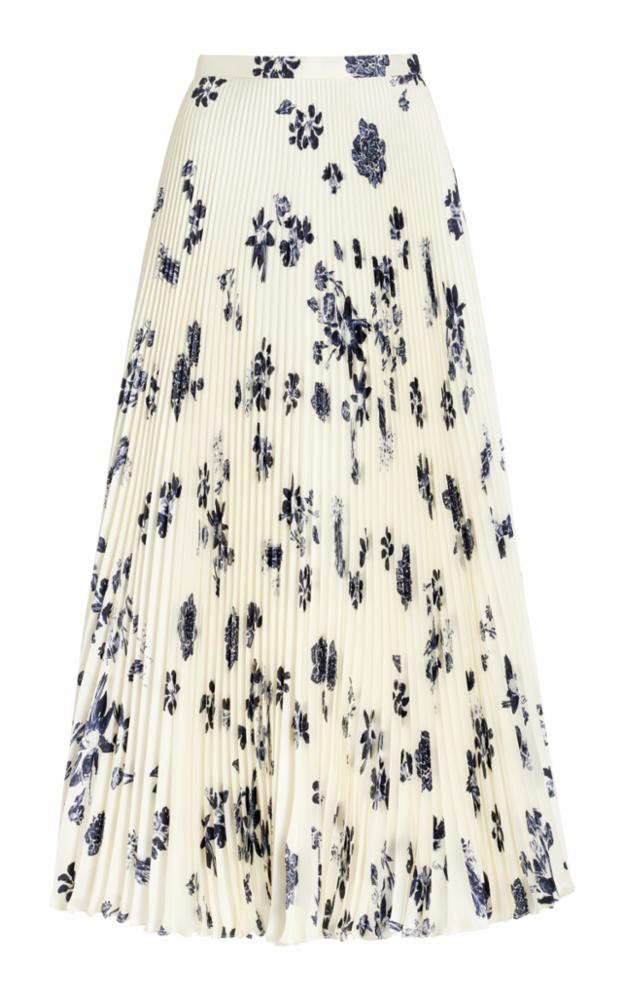 Ivory & Dark Navy / Jupe Eames en soie - Ivory & Dark Navy