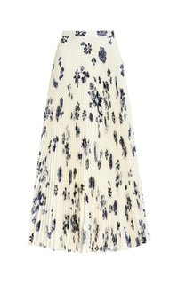 Eames silk skirt - Ivory & Dark Navy
