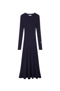 Robe longue Mickie en laine - Navy