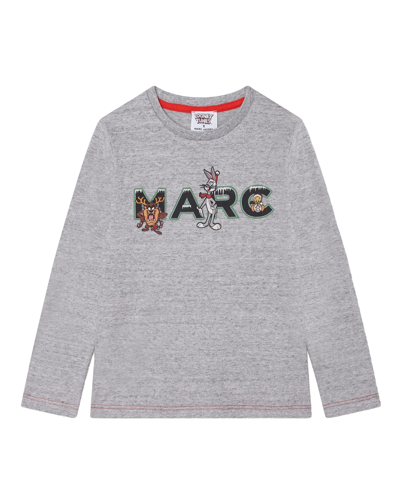 T-shirt manches longues en coton - Gris Chiné
