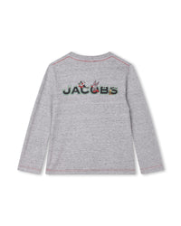 T-shirt manches longues en coton - Gris Chiné