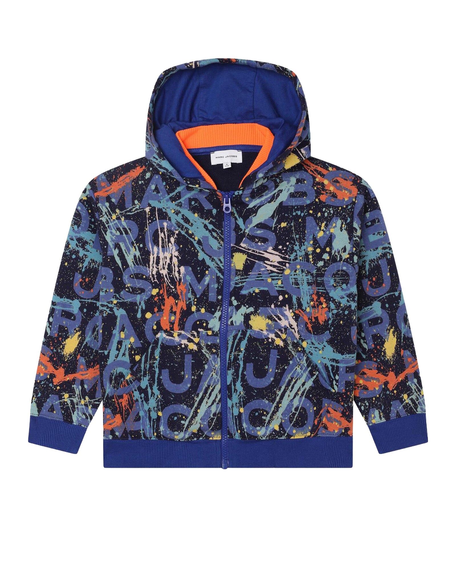 Cardigan à capuche en coton - Bleu Orange