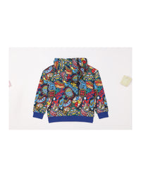 Cardigan à capuche en coton - Blue Indigo