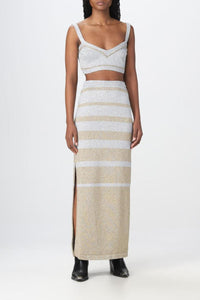 Jupe tube longue bicolore - Gold & Silver