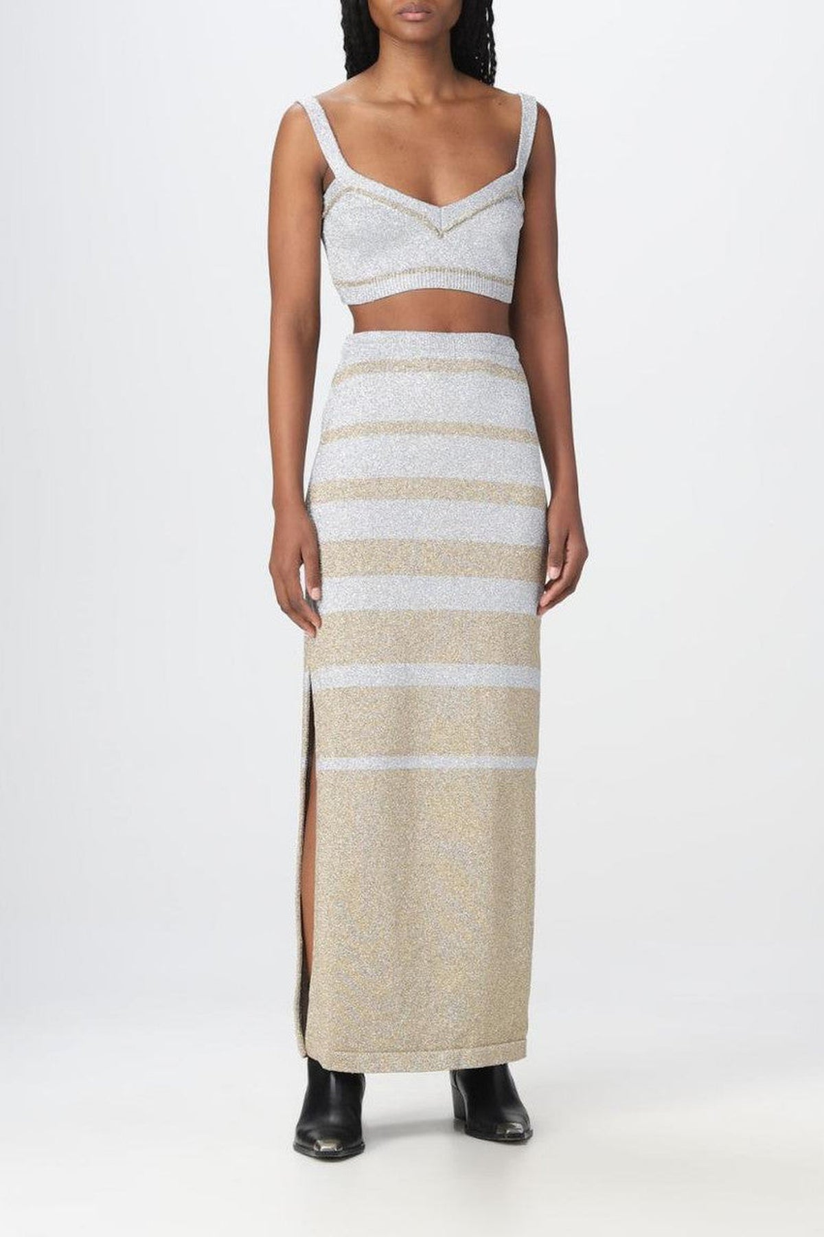 Jupe tube longue bicolore - Gold & Silver
