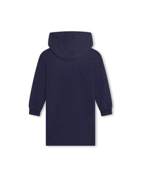 Cotton hoodie dress - Blue Indigo