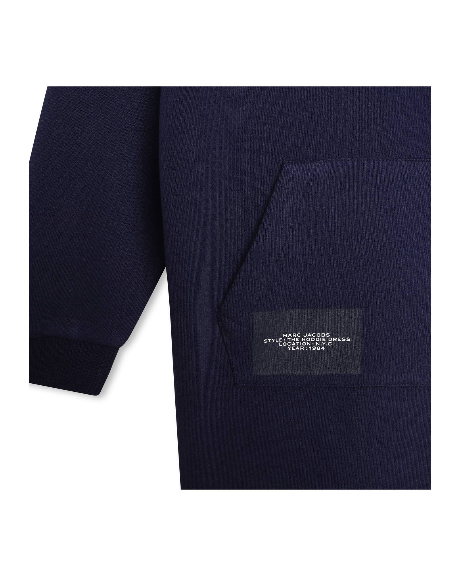 Cotton hoodie dress - Blue Indigo