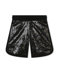 Sequin knit Bermuda shorts - Black