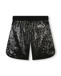 Sequin knit Bermuda shorts - Black