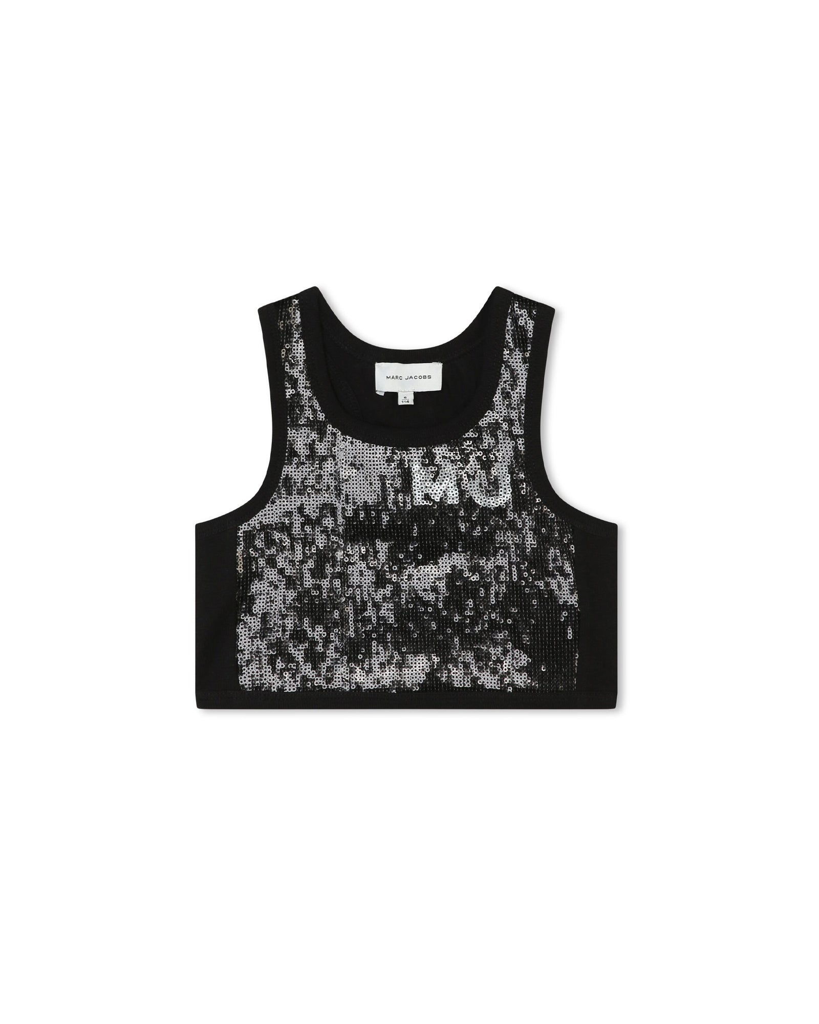 Sequin mesh bra - Black