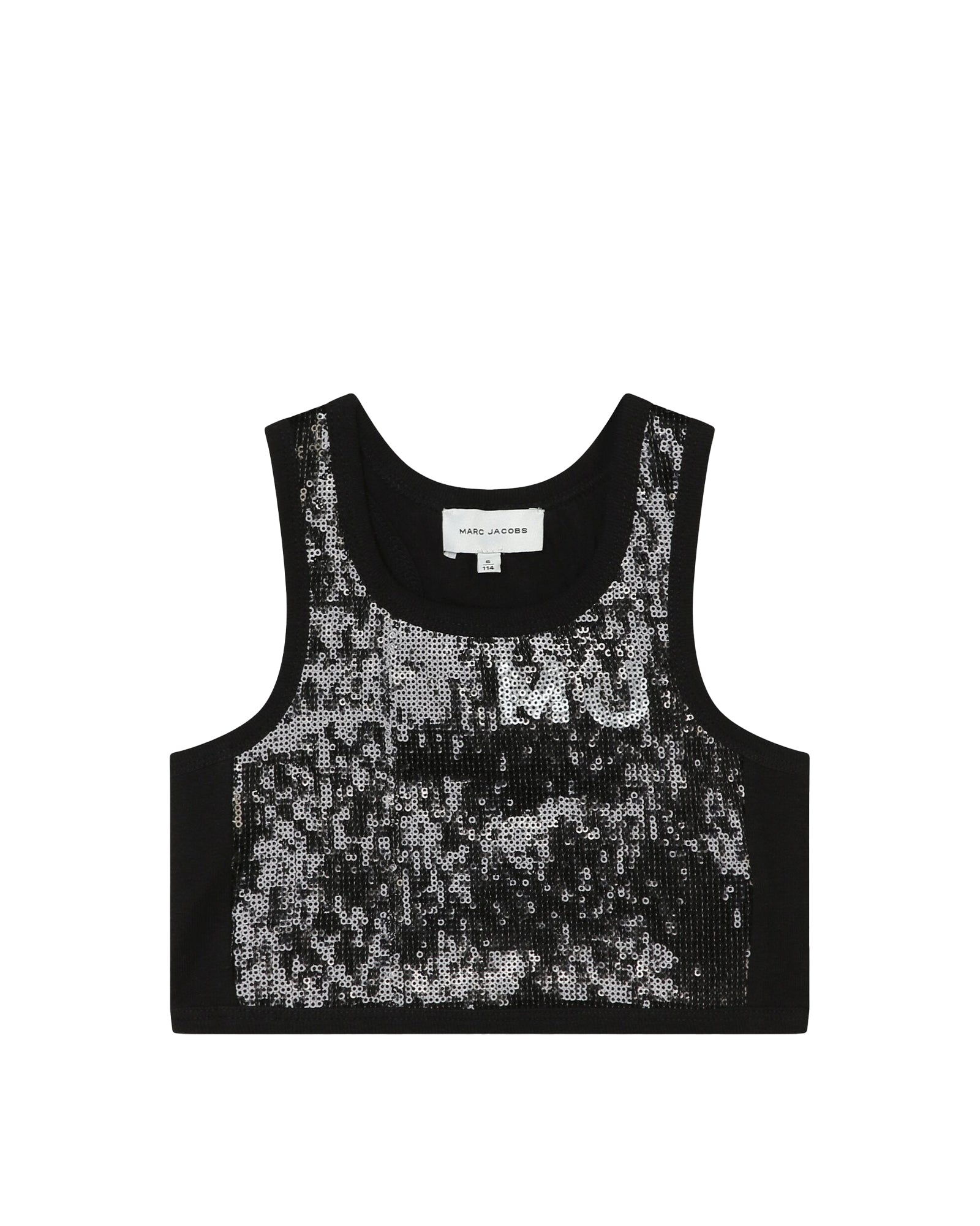 Sequin mesh bra - Black