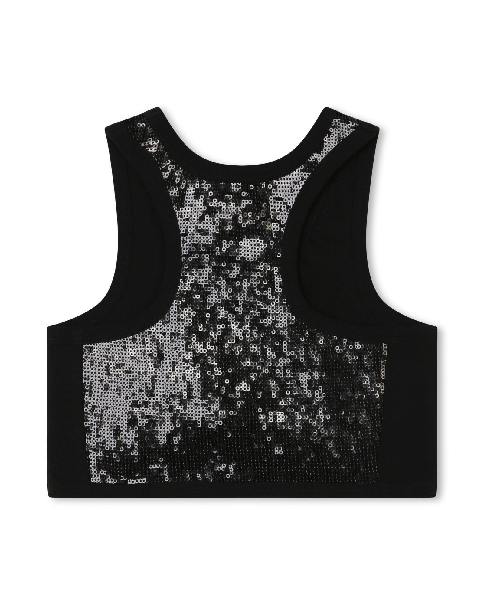 Sequin mesh bra - Black