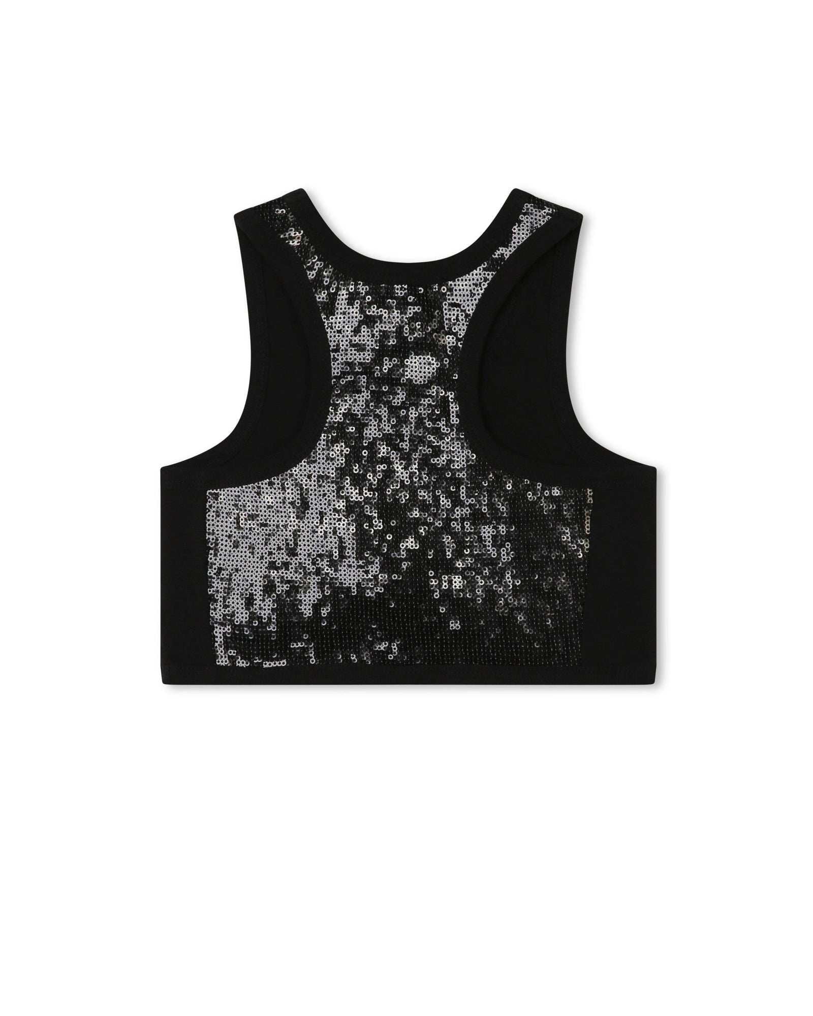 Sequin mesh bra - Black