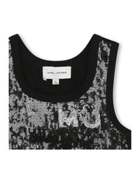 Sequin mesh bra - Black