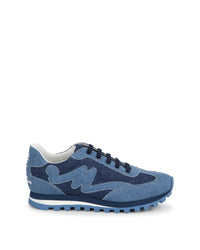 Denim lace-up trainers - Denim Blue