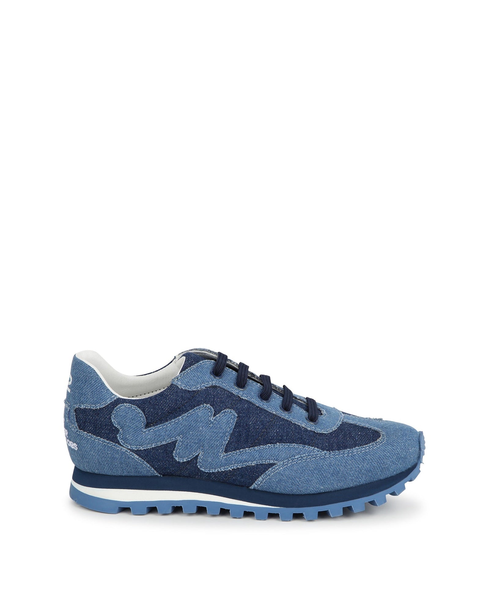 Denim lace-up trainers - Denim Blue
