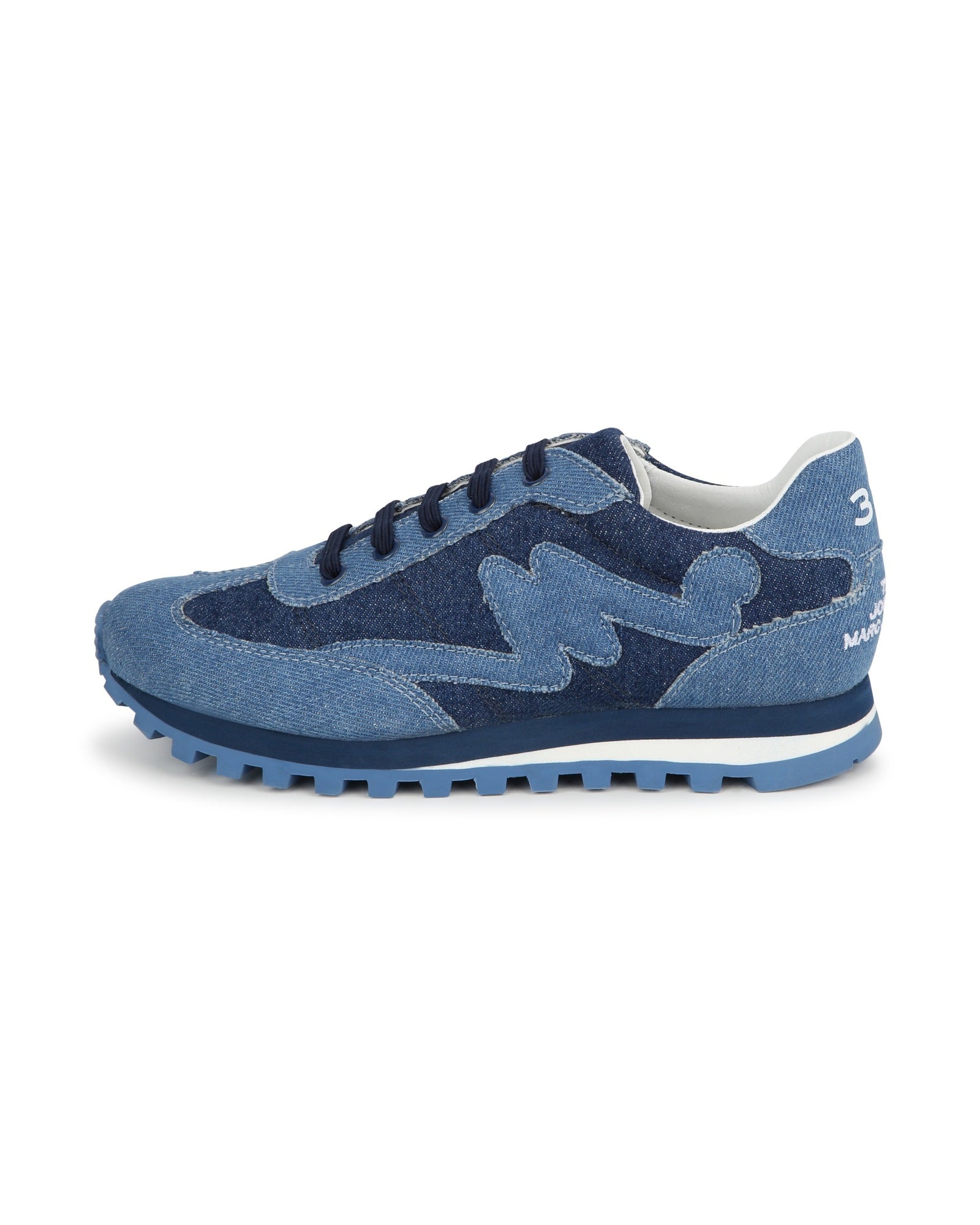 Denim lace-up trainers - Denim Blue