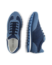 Denim lace-up trainers - Denim Blue