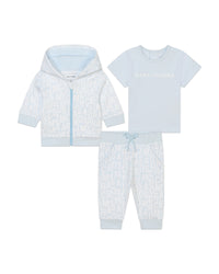 Ensemble jogging en interlock - Bleu Glacier