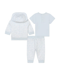 Ensemble jogging en interlock - Bleu Glacier