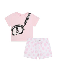 Ensemble t-shirt et short - Rose Blanc