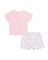 Ensemble t-shirt et short - Rose Blanc