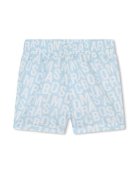 Monogram print swimming costume - Glacier blue