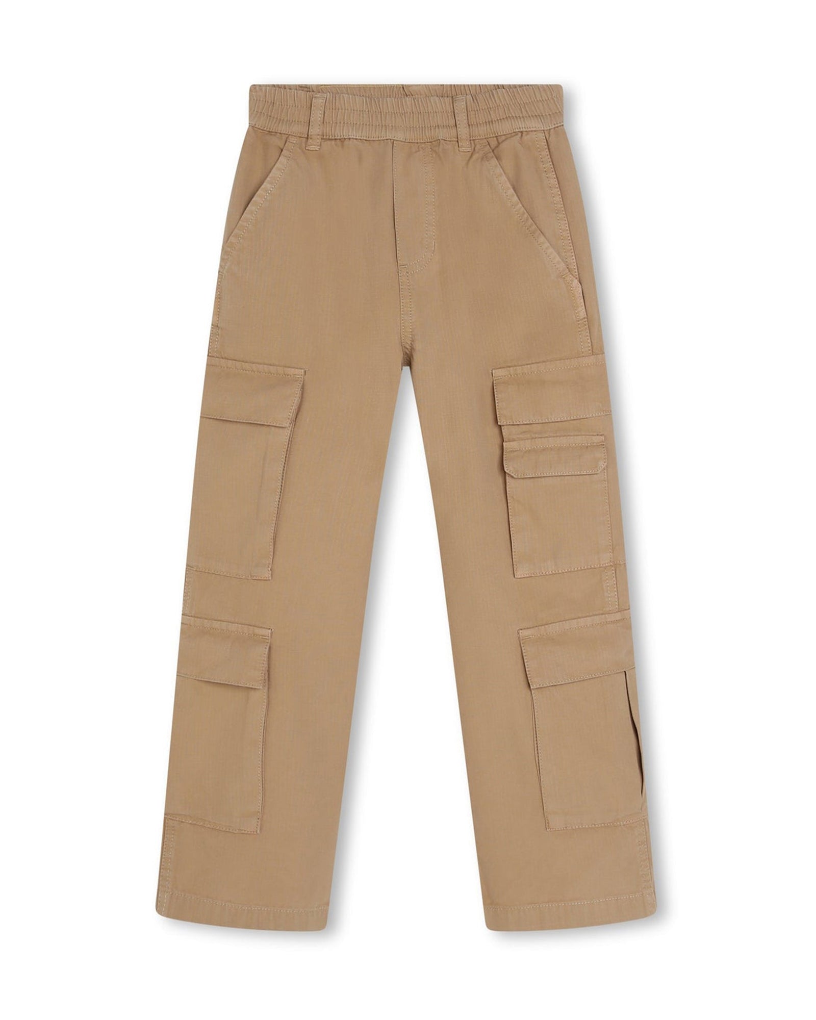 Pantalon multipoches en toile - Beige Foncé