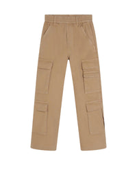 Pantalon multipoches en toile - Beige Foncé