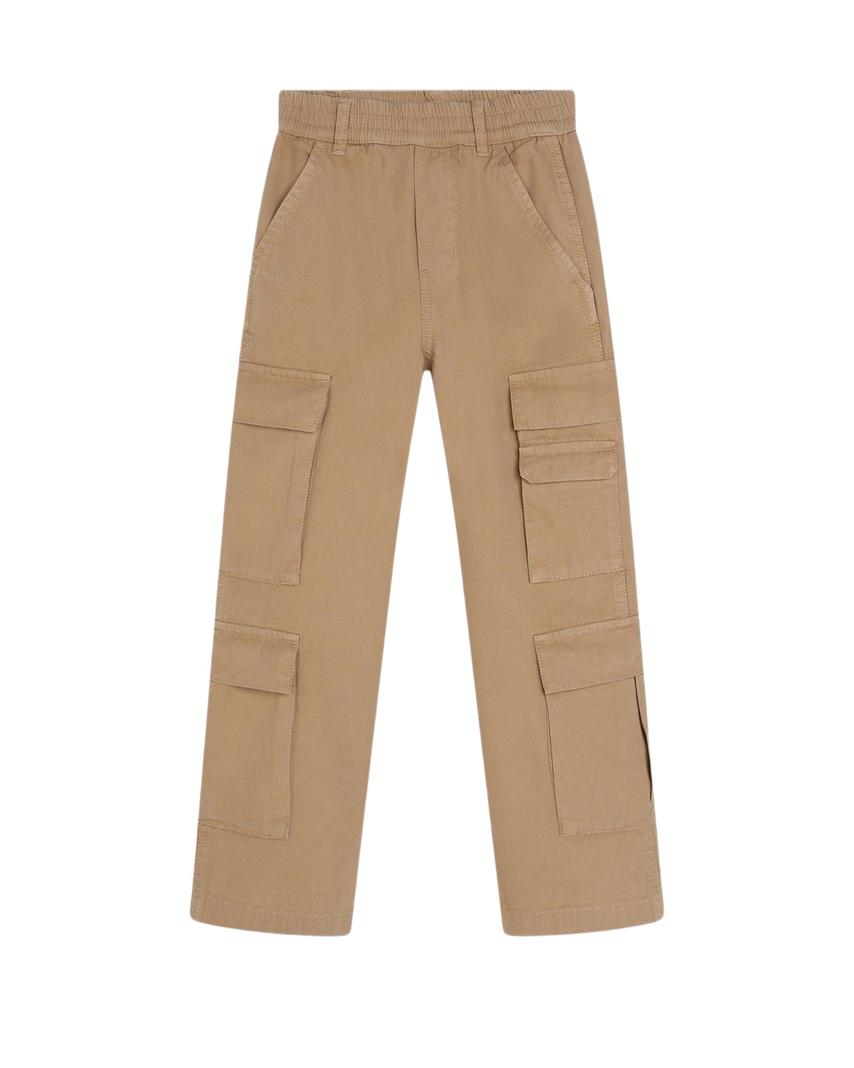 Pantalon multipoches en toile - Beige Foncé