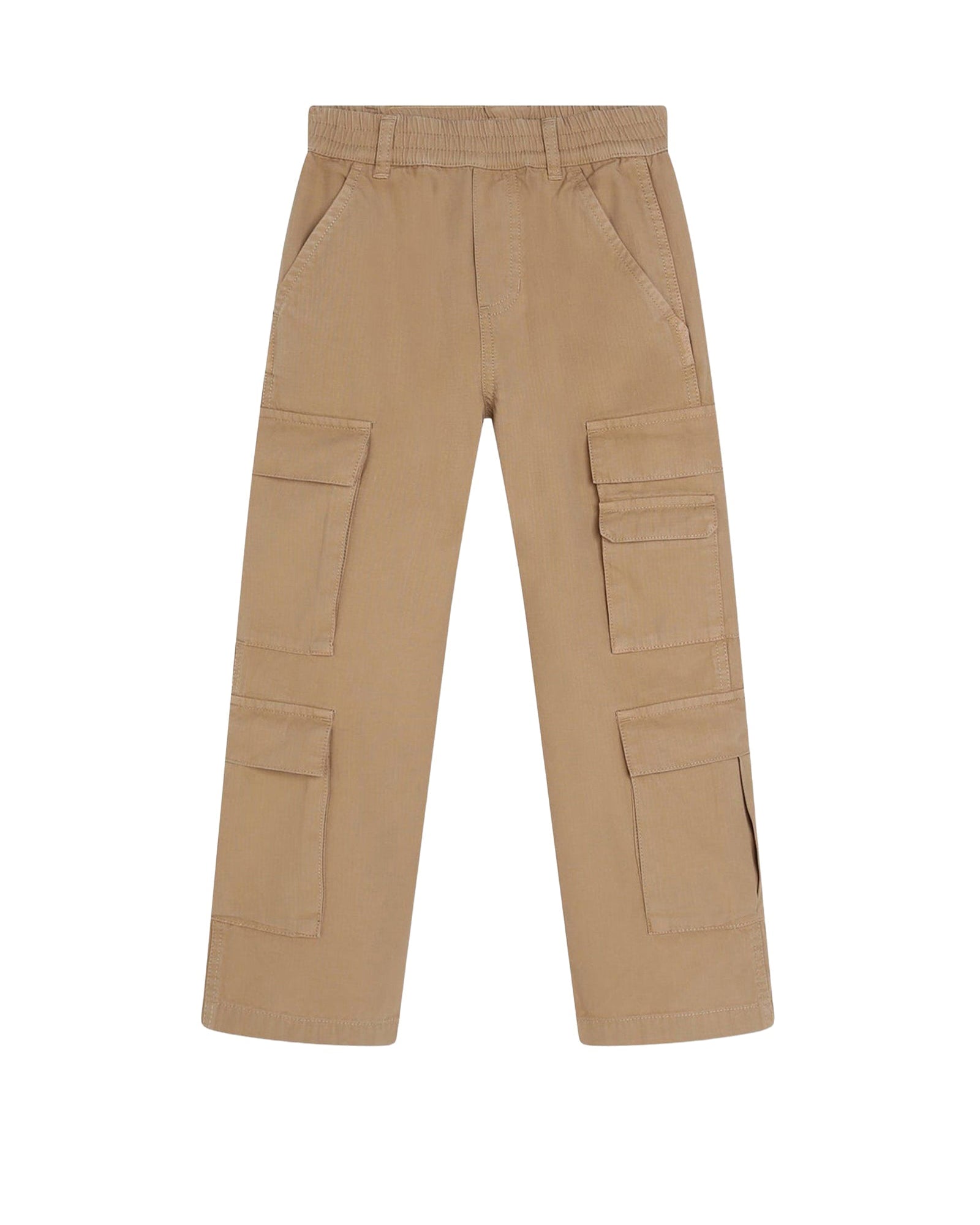 Canvas multi-pocket trousers - Dark beige