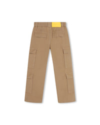 Pantalon multipoches en toile - Beige Foncé